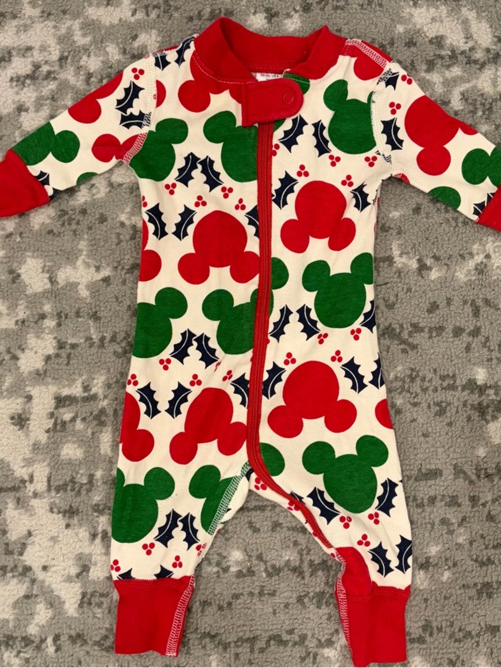 Hanna Andersson x Disney Mickey Icon holly One-Piece Pajamas